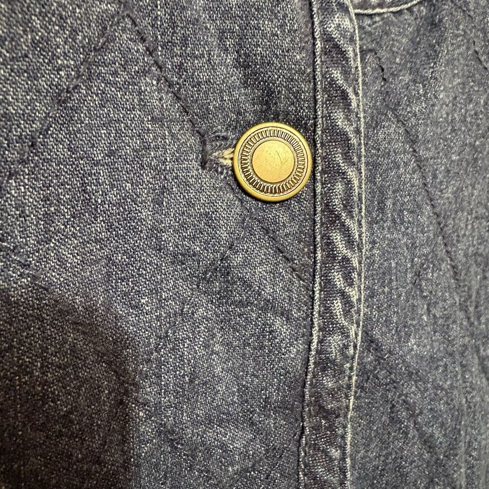 Charter Club Quilted Denim Jean Jacket in Dark Blue - Picture 6 of 9